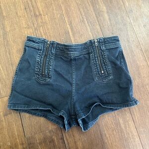 Free people black denim shorts
